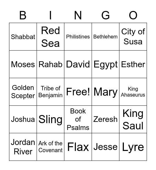 Teen Survivors in the Bible Bingo Card