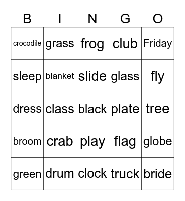 Blends Bingo Card
