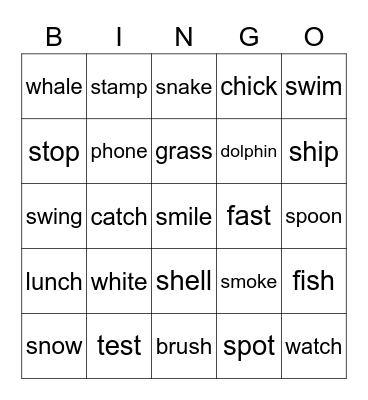 U3-4 Bingo Card