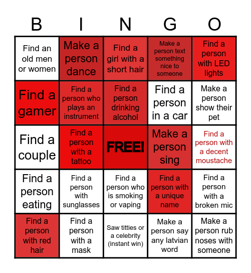 Omegle Bingo Card