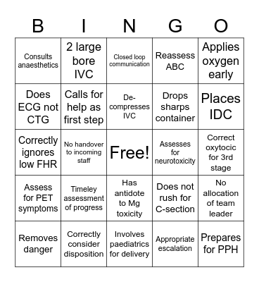 Ecclampsia 99% Bingo Card