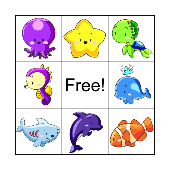 SEALIFE BINGO Card