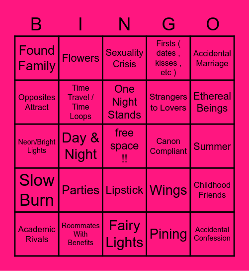 ACE HAN Bingo Card