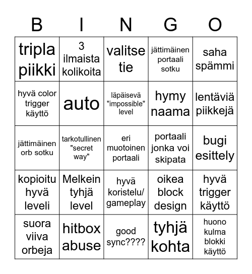 recent tab bingo :DDDDDD Bingo Card