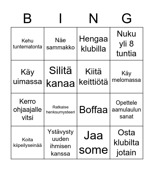 Kahden ännän bingo Card