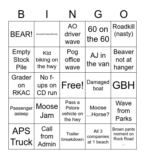 CD Boi Bingo Card