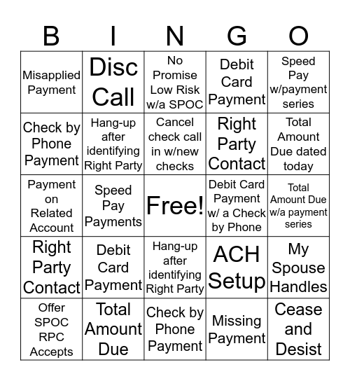 2+ Bingo Card