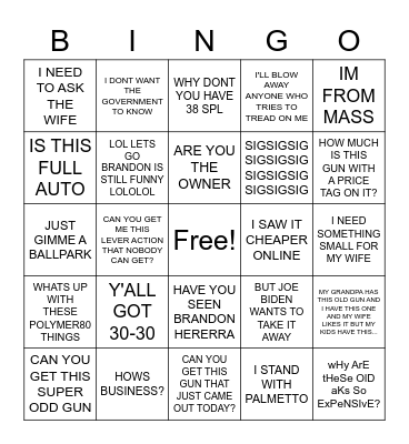 GSB Bingo Card