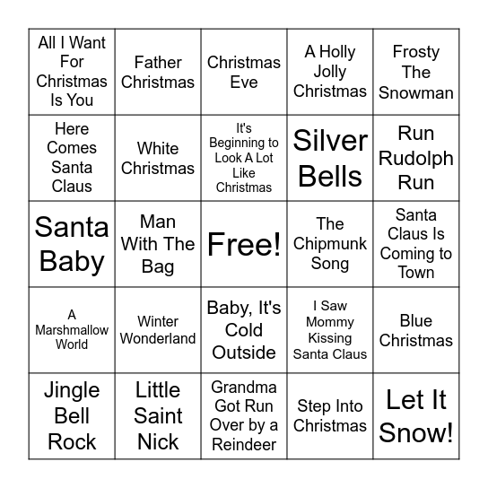 Christmas Bingo Card