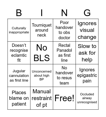 Bingo Jessabel version Bingo Card
