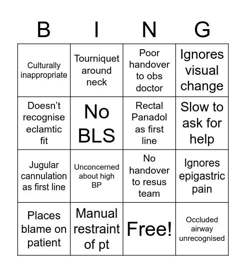 Bingo Jessabel version Bingo Card