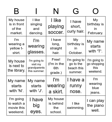 6th gr. 1-6 review Bingo Card