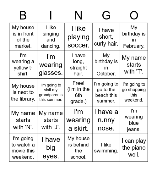 6th gr. 1-6 review Bingo Card