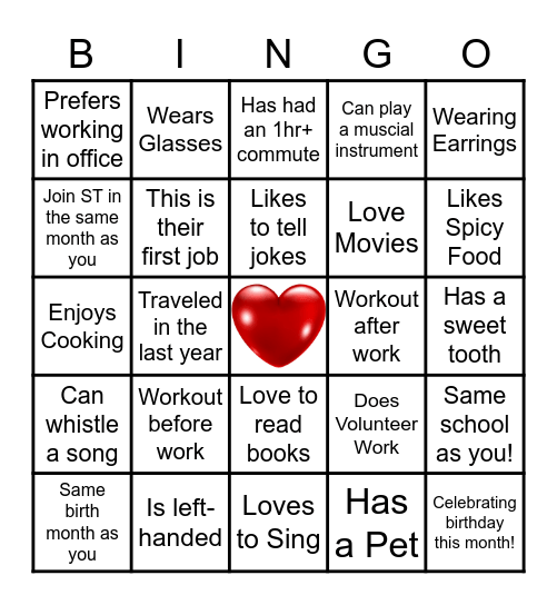 Get to Know You Bingo Card