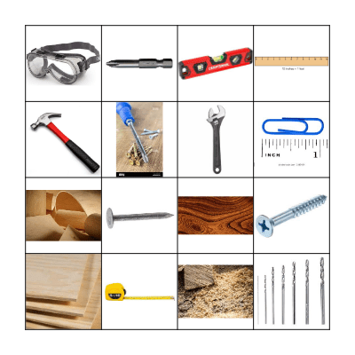 Carpentry Bingo Card