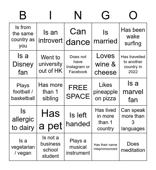 NexCo Bingo Card