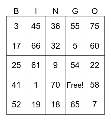 BWEST '87 Bingo Card