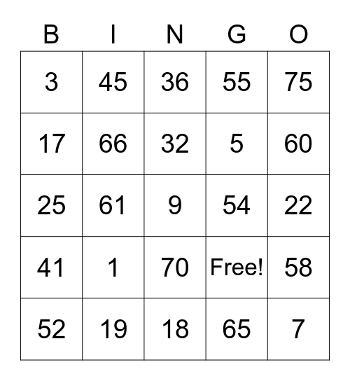 BWEST '87 Bingo Card