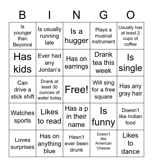 She Special Bingo Card