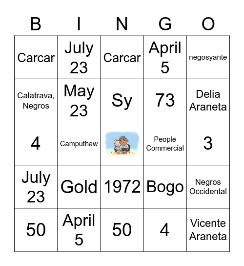 Vicente & Delia's Wedding Anniversary Bingo Card