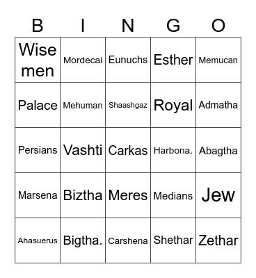 Bible Study Bingo Card