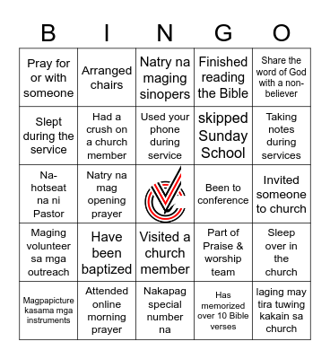 CHURCH EDITION Bingo Card