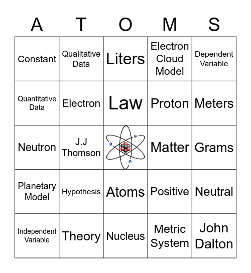 Unit 0-1 Vocabulary Bingo Card