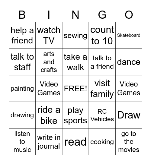 Social Interaction Bingo Card