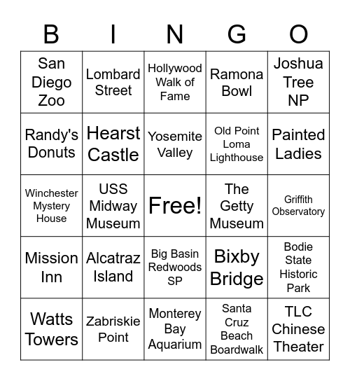 Fun times Bingo Card