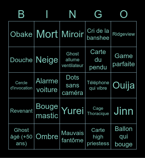 Bingo Phasmo n°3 !! Bingo Card