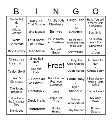 Jingle Bell Bingo Card
