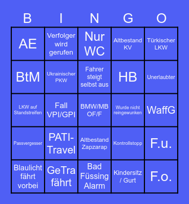 Rottal-Ost Kontrollstellenbingo Card