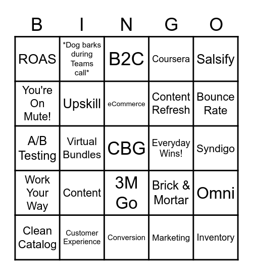 3M CBG Fun Team Bingo!! Bingo Card
