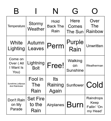 Weather BINGO Card