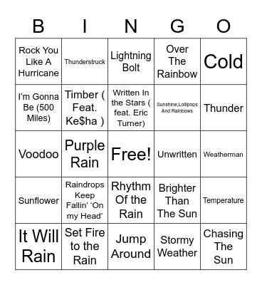 Stormy BINGO Card