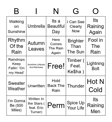 Stormy BINGO Card