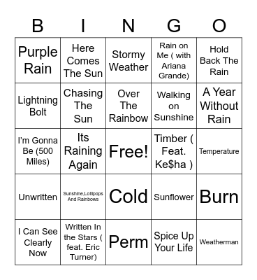 Stormy BINGO Card
