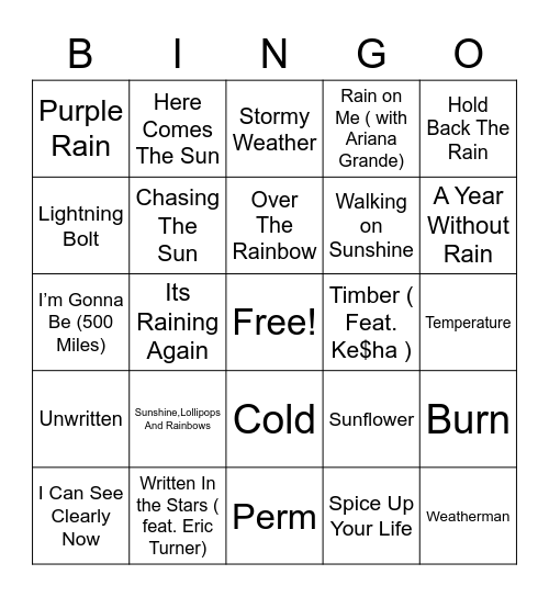 Stormy BINGO Card