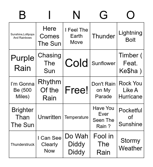 Stormy BINGO Card