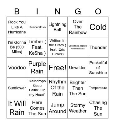 Stormy BINGO Card