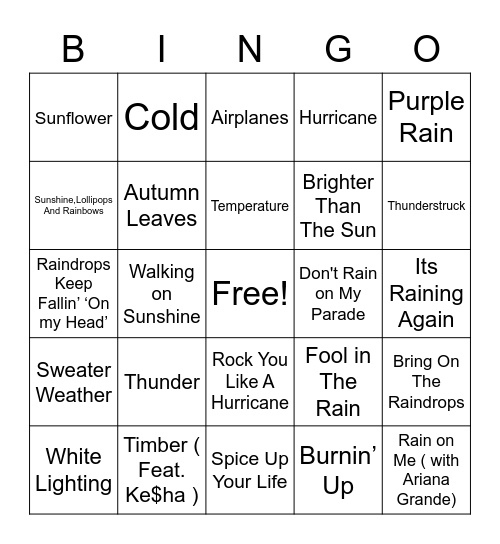 Stormy BINGO Card