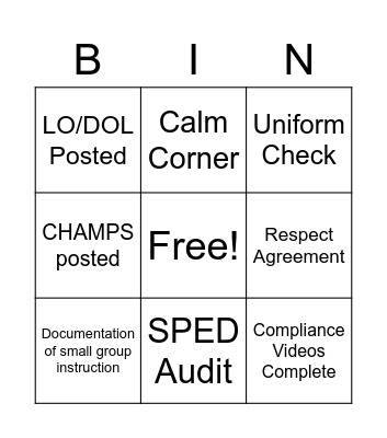 BACK TO SCHOOL BINGO Card