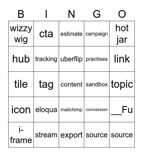 uberflip Bingo Card