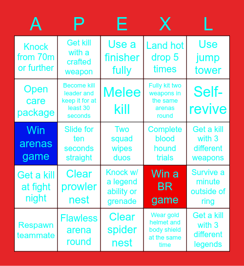 apex bingo thing Bingo Card