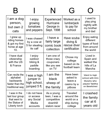 MVW Bingo Card