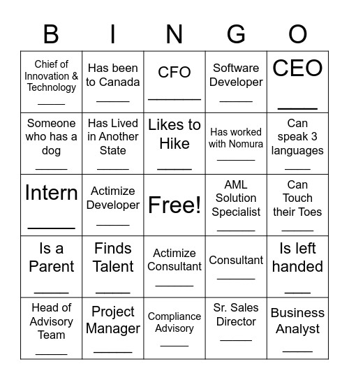 Matrix-IFS People Bingo Card