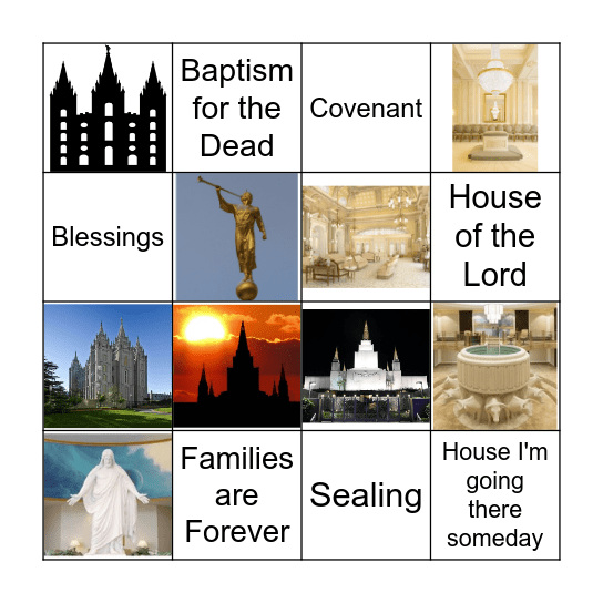 TEMPLES ARE THE HOUSE OF THE LORD Bingo Card