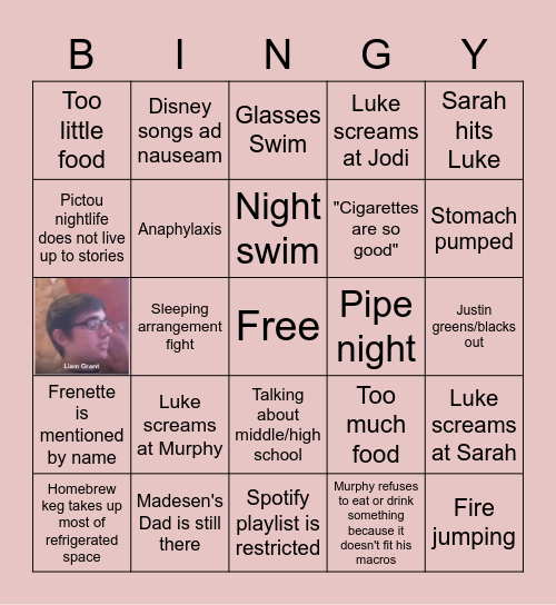 Cottage Bingo Card