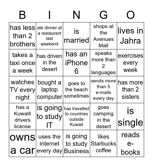 Welcome to Level 2 Reading Class Bingo Card
