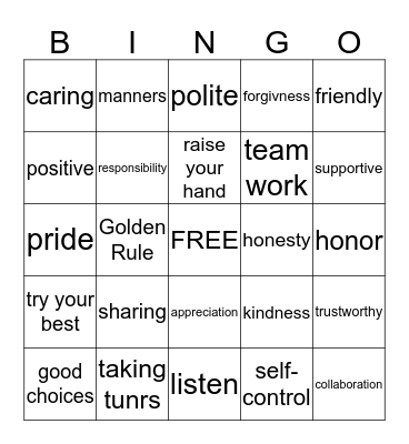 Respect  Bingo Card